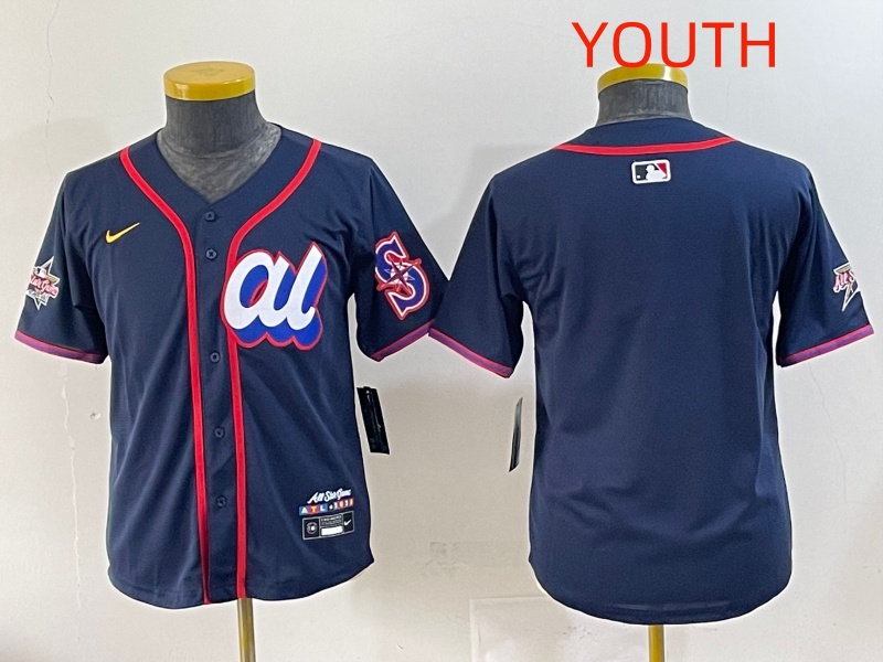 Youth 2025 Seattle Mariners Blank Drak Blue All star Blank Blue Nike MLB Jersey style 13